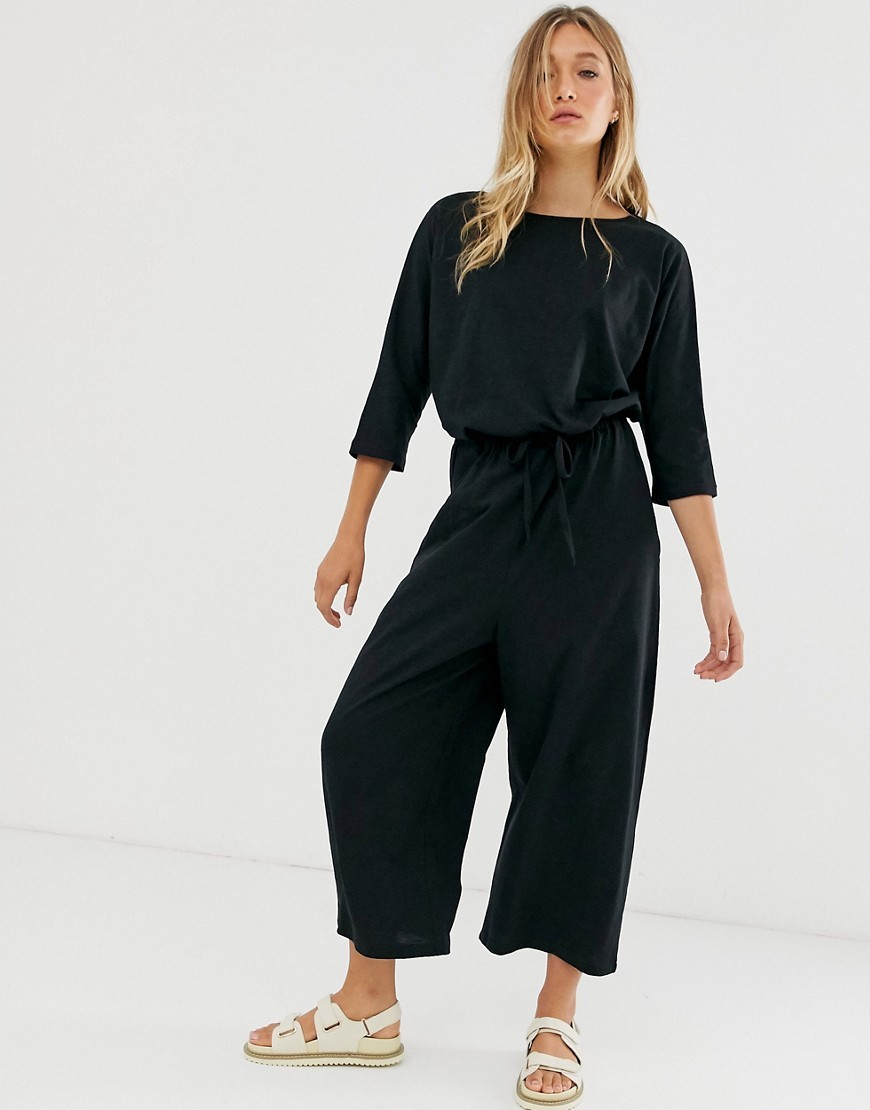 Czarny kombinezon casual damski wiązany XS 34 Czarny-kombinezon-casual-damski-wiazany-XS-34
