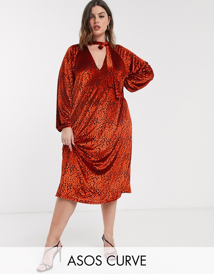 Czerwona aksamitna sukienka midi plus size 46 Czerwona-aksamitna-sukienka-midi-plus-size-46