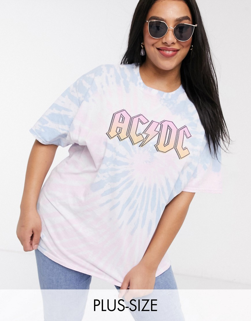 Daisy Street Plus t-shirt oversize z grafiką AC DC efekt tie dye używana defekt XXL Daisy-Street-Plus-t-shirt-oversize-z-grafika-AC-DC-efekt-tie-dye-uzywana-defekt-XXL
