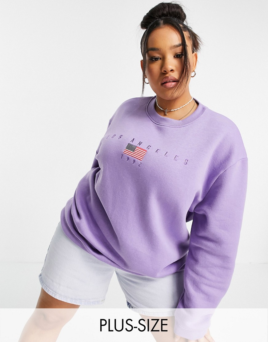 Daisy Street Plus – Pastelowa luźna bluza z haftem „Los Angeles” 40 Daisy-Street-Plus-–-Pastelowa-luzna-bluza-z-haftem-„Los-Angeles”-40