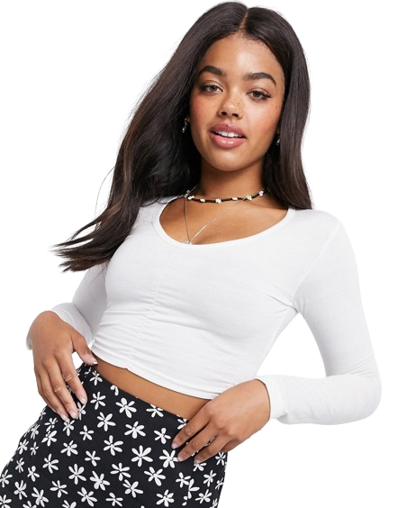 Daisy Street biały damski top slim plus size 44