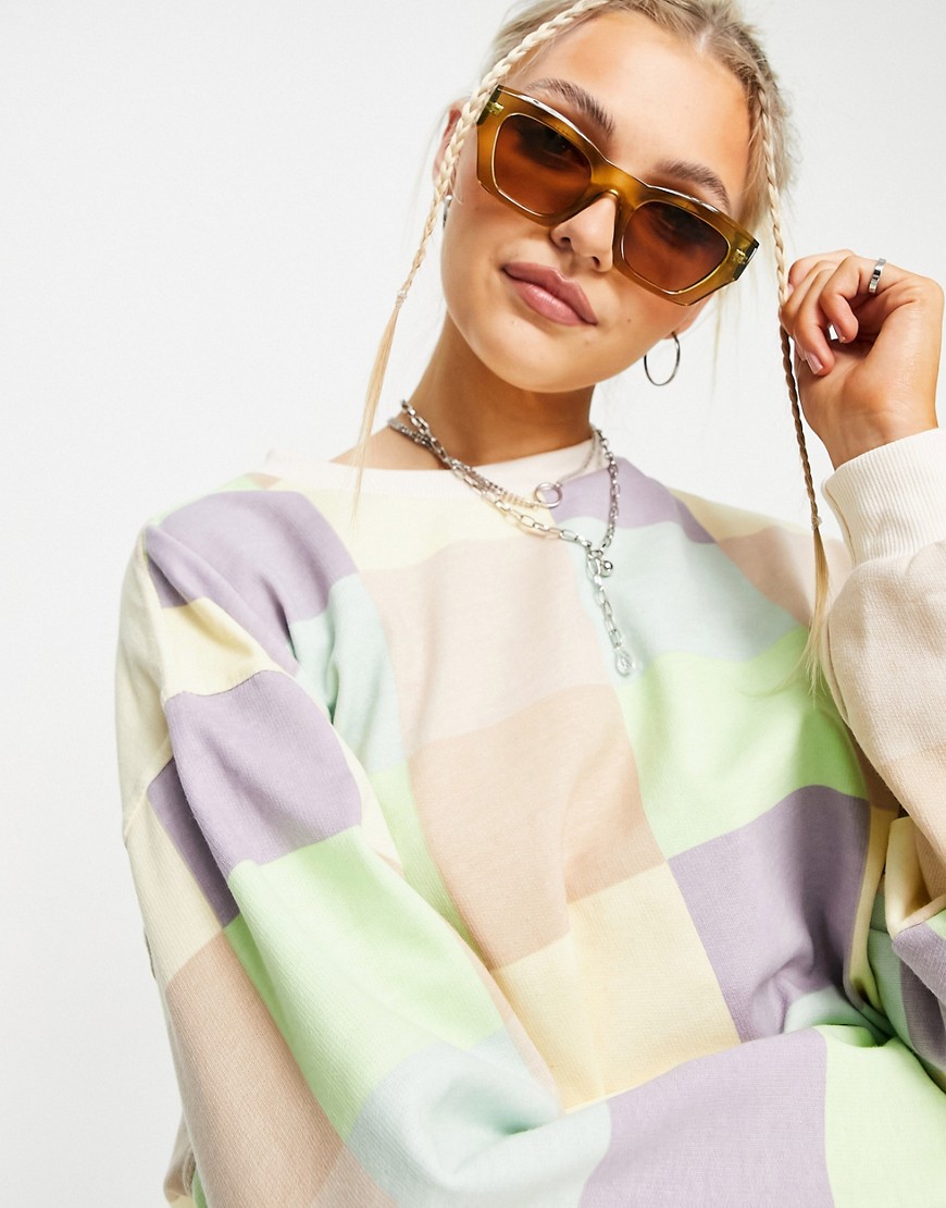 Daisy Street pastelowa patchworkowa bluza damska o luźnym kroju defekt 40 Daisy-Street-pastelowa-patchworkowa-bluza-damska-o-luznym-kroju-defekt-40