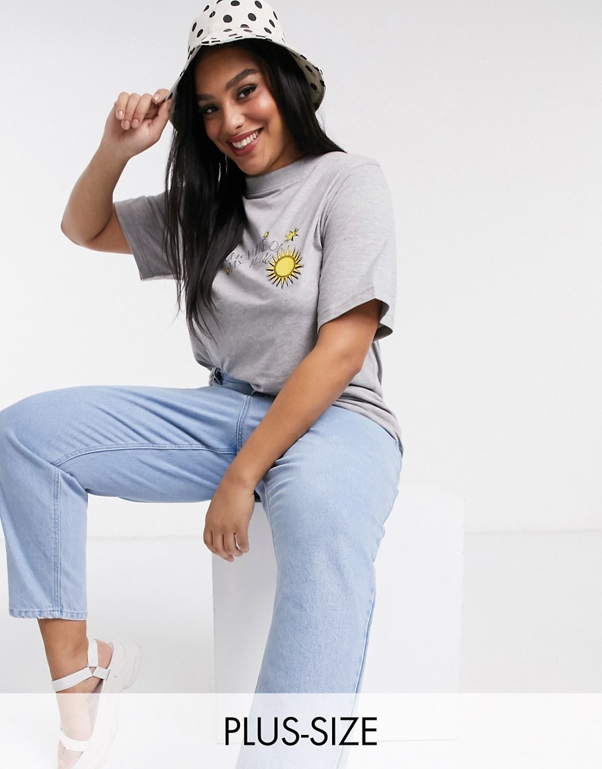 Daisy Street damski szary t-shirt plus size 54 Daisy-Street