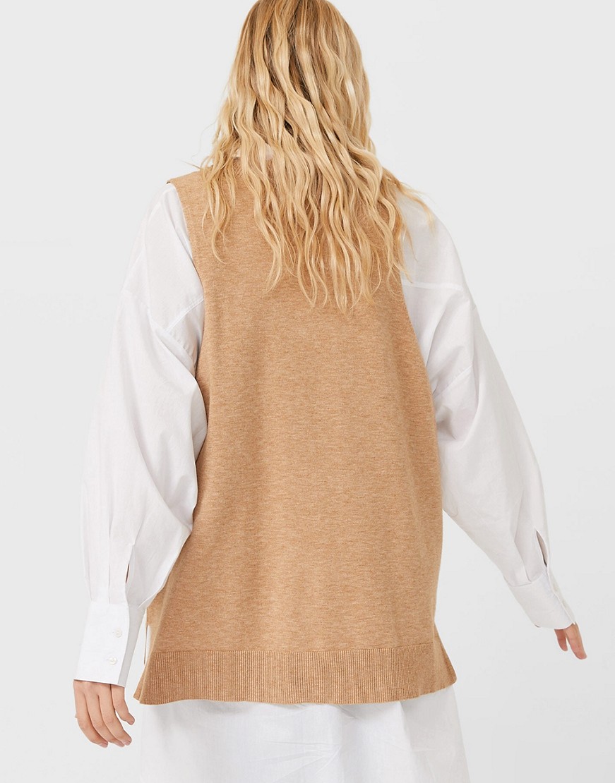 Damska-brazowa-dzianinowa-kamizelka-oversize-S-1 Damska-brazowa-dzianinowa-kamizelka-oversize-S