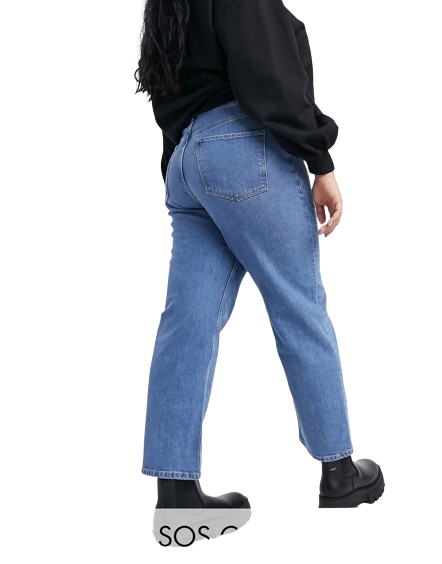 Damskie jeansy o dopasowanym kroju z podwyższonym stanem i stretchem plus size 56