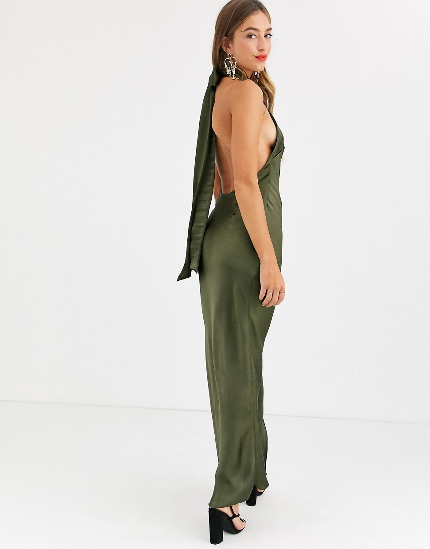 Dluga-Sukienka-khaki-z-chokerem-defekt-L-40-1 Dluga-Sukienka-khaki-z-chokerem-defekt-L-40