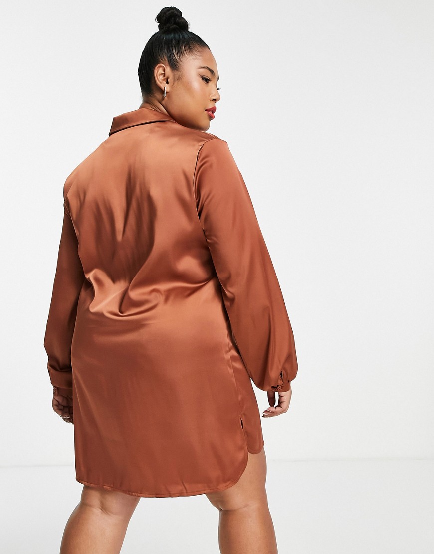 Flounce-London-Plus-brazowa-satynowa-sukienka-mini-48-1 Flounce-London-Plus-brazowa-satynowa-sukienka-mini-48