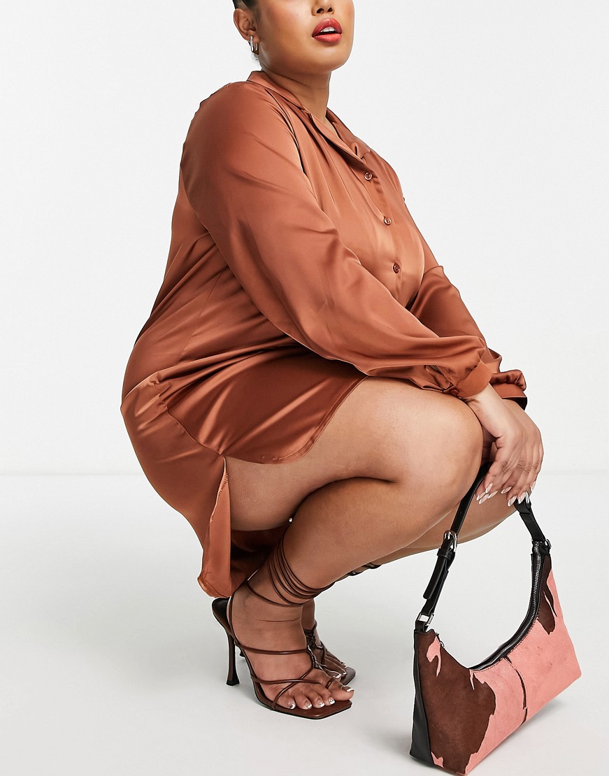 Flounce-London-Plus-brazowa-satynowa-sukienka-mini-48-2 Flounce-London-Plus-brazowa-satynowa-sukienka-mini-48