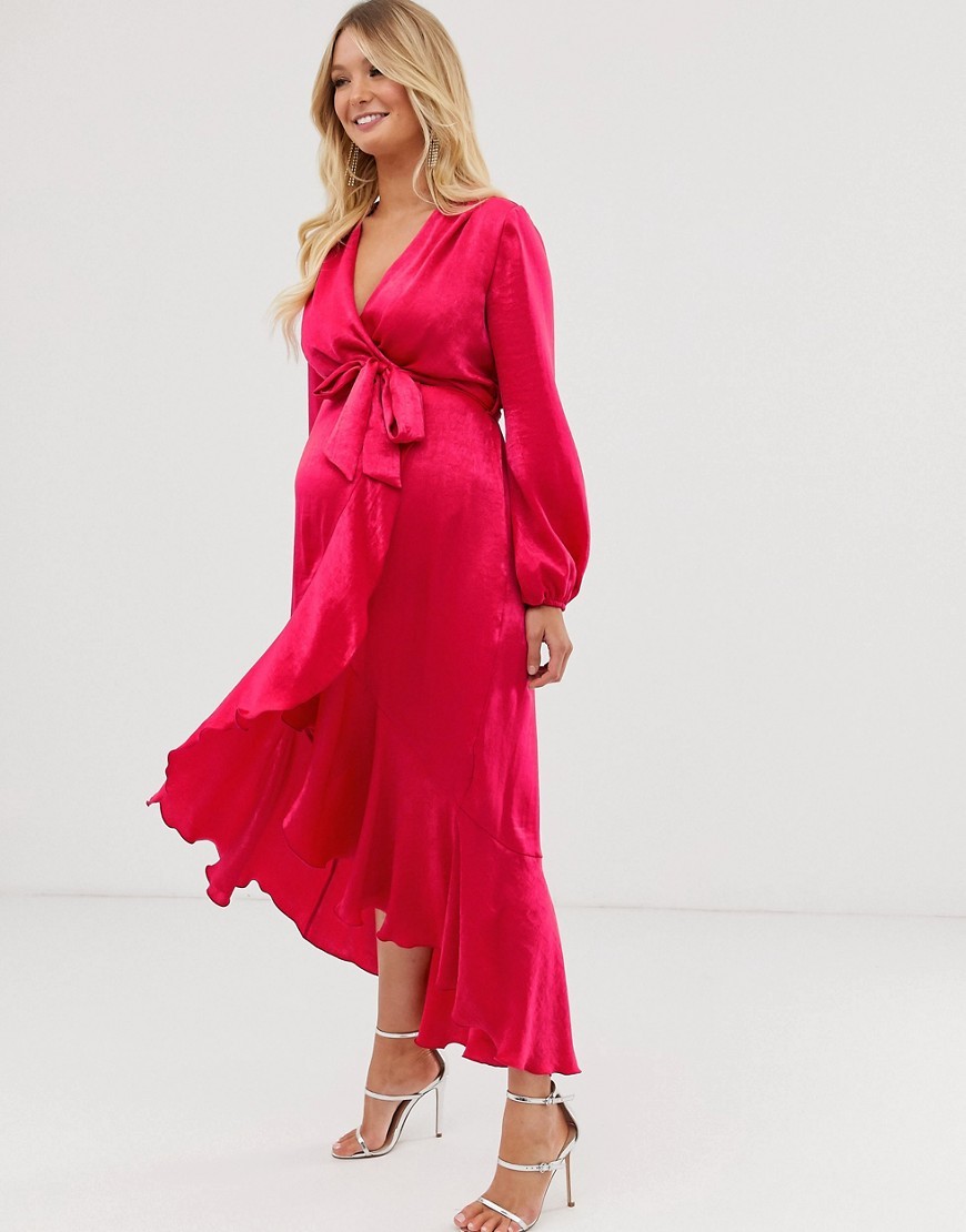 Flounce-London-Rozowa-Sukienka-ciazowa-midi-z-dlugim-rekawem-L-40-3 Flounce-London-Rozowa-Sukienka-ciazowa-midi-z-dlugim-rekawem-L-40