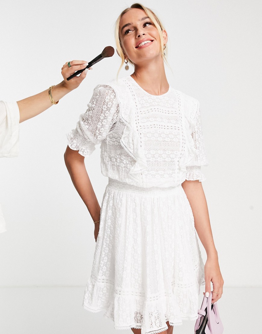 Forever New biała sukienka koronkowa mini 38 Forever-New-biala-sukienka-koronkowa-mini-38