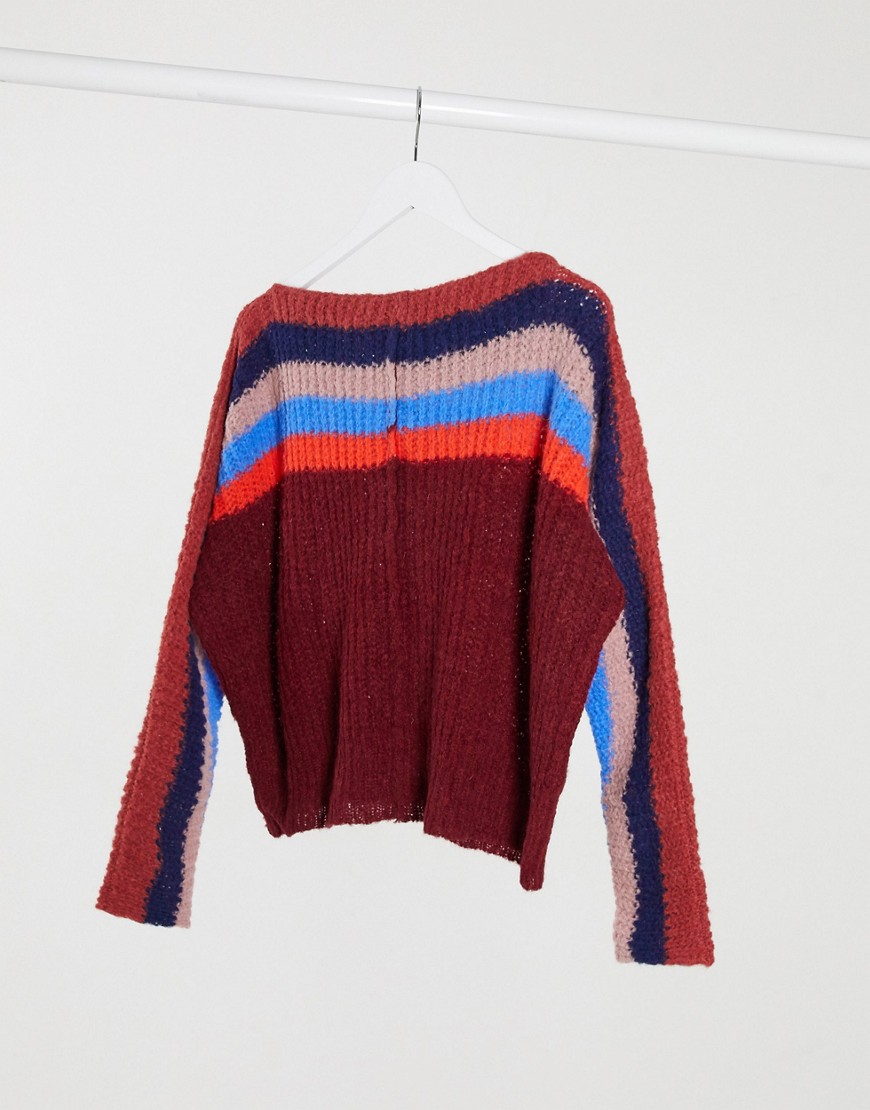 Free-People-Sweter-damski-bordowy-w-paski-XS-1 Free-People-Sweter-damski-bordowy-w-paski-XS