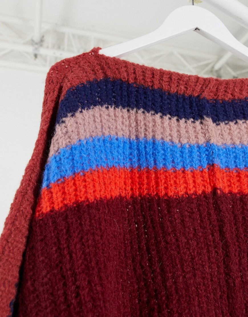 Free-People-Sweter-damski-bordowy-w-paski-XS-3 Free-People-Sweter-damski-bordowy-w-paski-XS