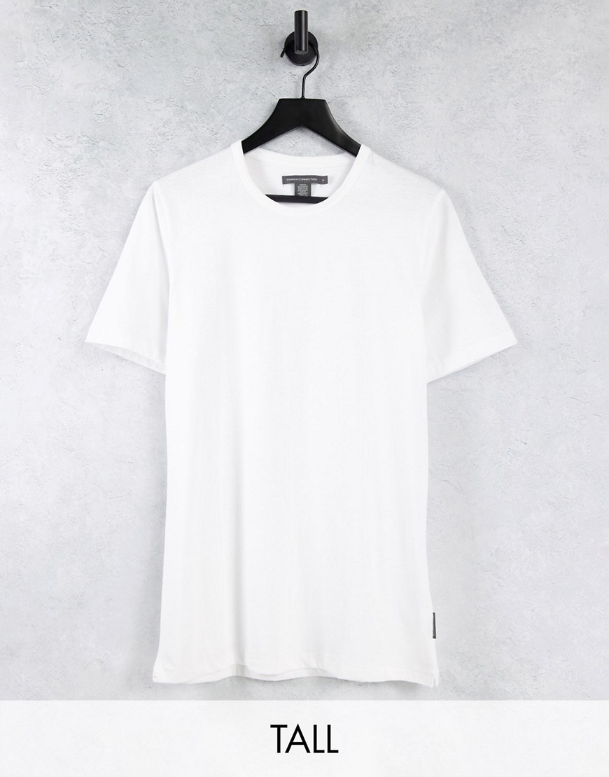 French Connection biały bawełniany t-shirt basic defekt M French-Connection-bialy-bawelniany-t-shirt-basic-M
