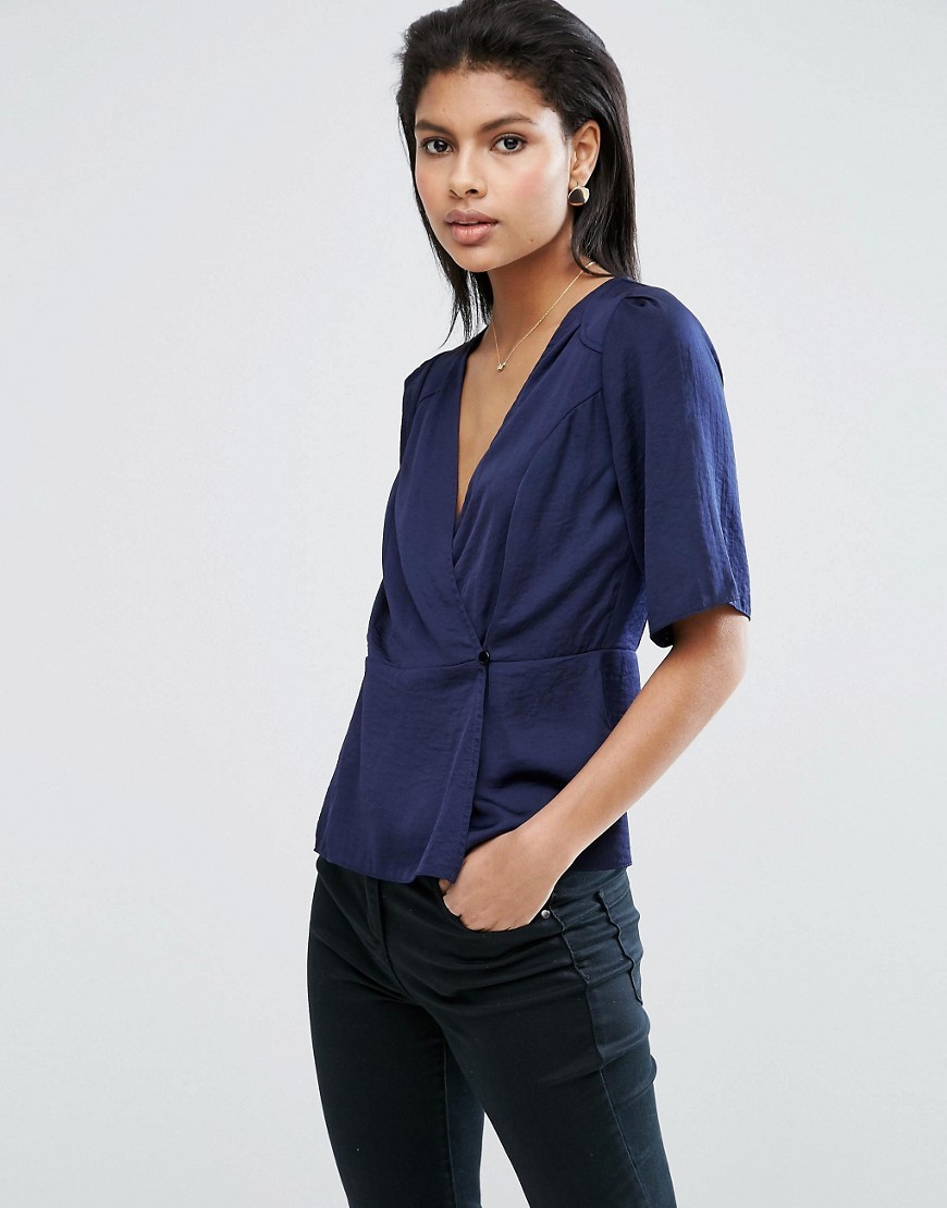 Granatowa-elegancka-Bluzka-satynowa-S-36-1 Granatowa-elegancka-Bluzka-satynowa-S-36