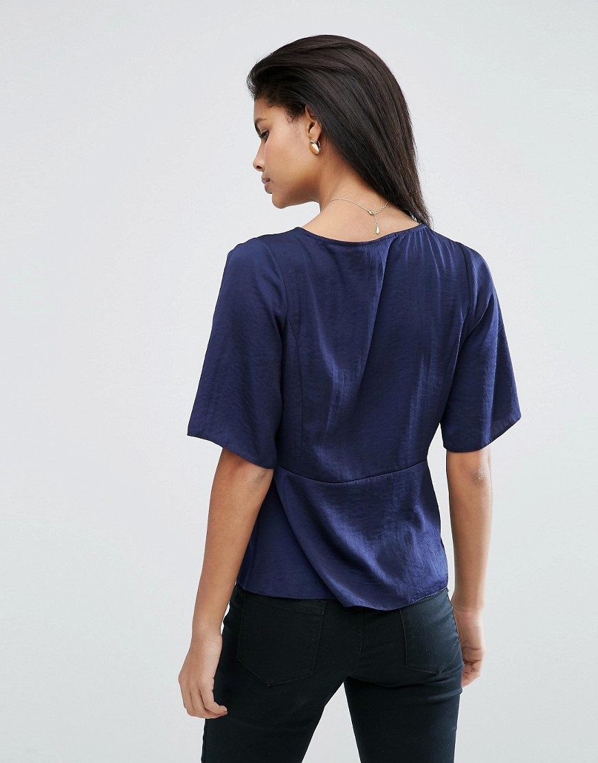 Granatowa-elegancka-Bluzka-satynowa-S-36-2 Granatowa-elegancka-Bluzka-satynowa-S-36