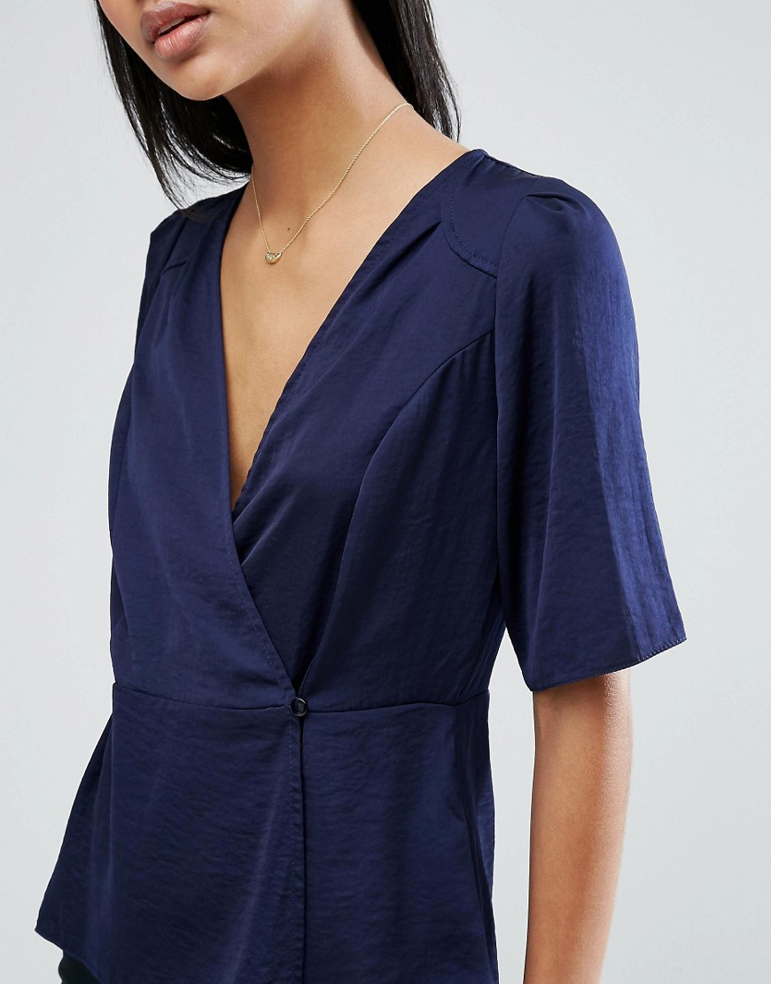 Granatowa-elegancka-Bluzka-satynowa-S-36-3 Granatowa-elegancka-Bluzka-satynowa-S-36