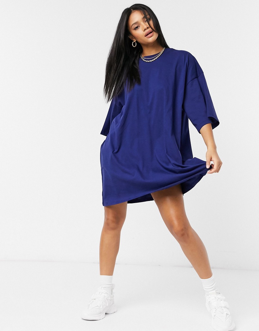Granatowa-mini-sukienka-T-shirtowa-oversize-defekt-36-3 Granatowa-mini-sukienka-T-shirtowa-oversize-defekt-36