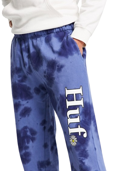 HUF In Bloom granatowe joggersy z efektem tie-dye L