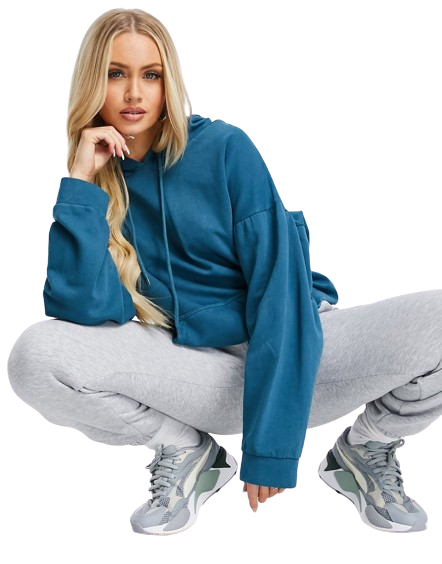 I Saw It First zielona bluza z kapturem oversize defekt XXL