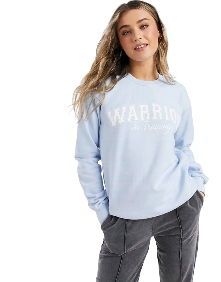 In The Style damska niebieska bluza dresowa oversize z motywem sportowym defekt M/L