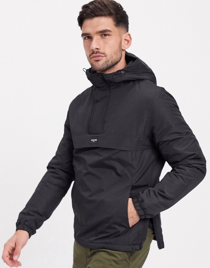 Jack Jones męska czarna kurtka zakładana przez głowę S Jack-Jones-meska-czarna-kurtka-zakladana-przez-glowe-S