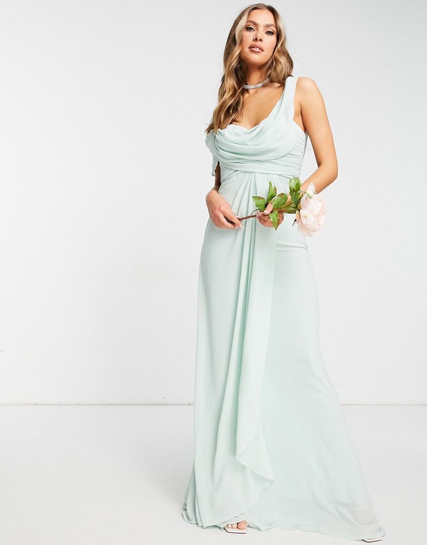 Jarlo zielona drapowana sukienka maxi z odkrytymi ramionami 44 Jarlo-zielona-drapowana-sukienka-maxi-z-odkrytymi-ramionami-44