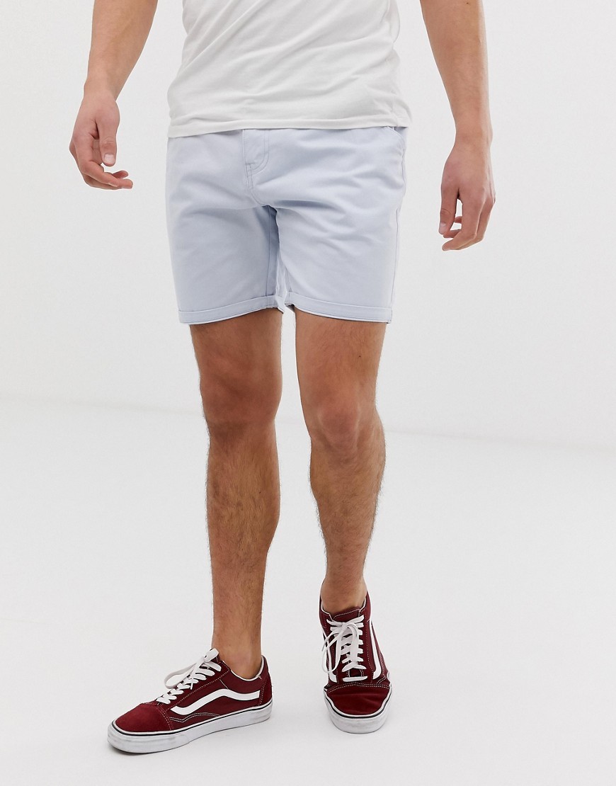 Jasno niebieskie dopasowane Szorty męskie slim fit S Jasno-niebieskie-dopasowane-Szorty-meskie-slim-fit-S