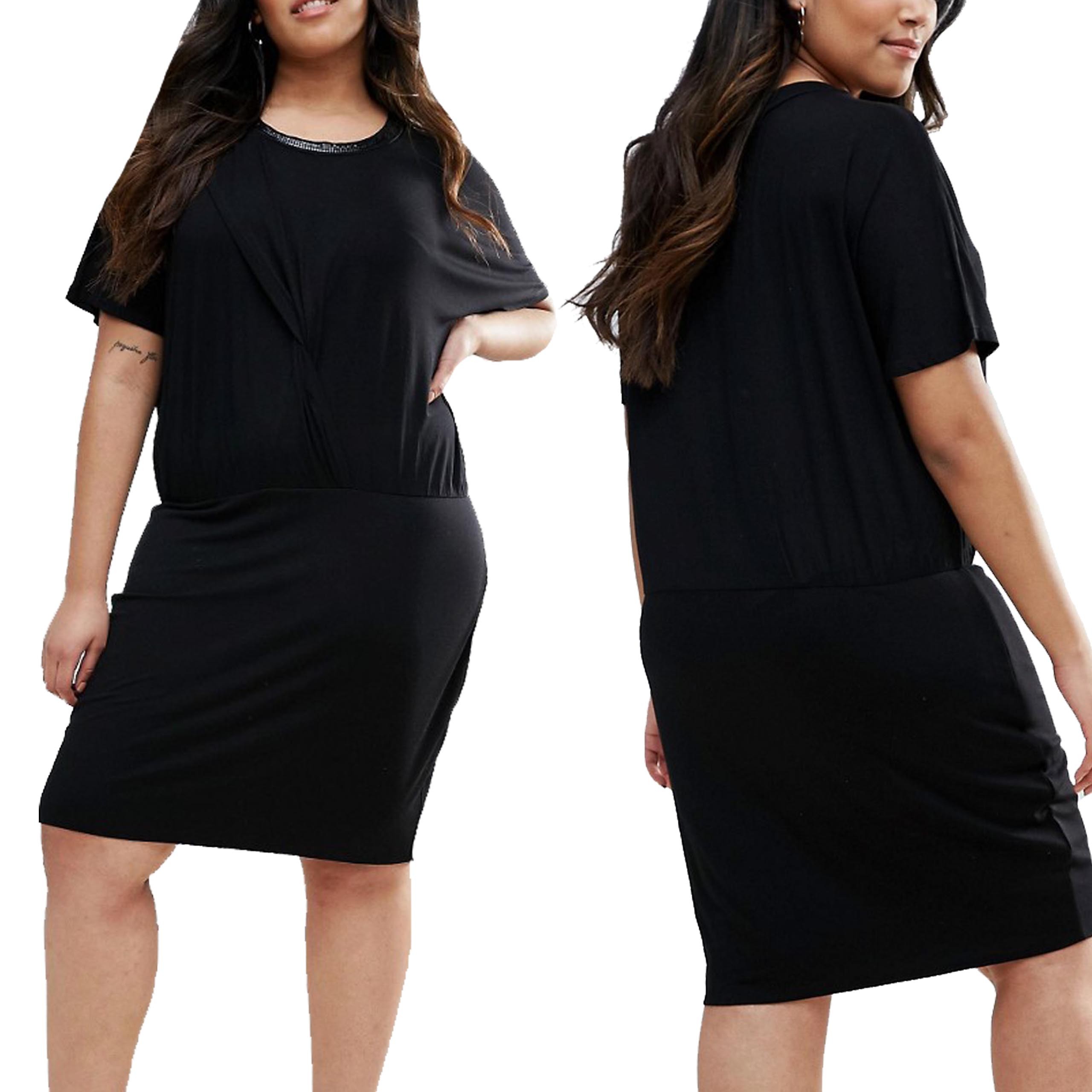 Junarose czarna sukienka plus size M 38 Junarose-czarna-sukienka-plus-size-M-38