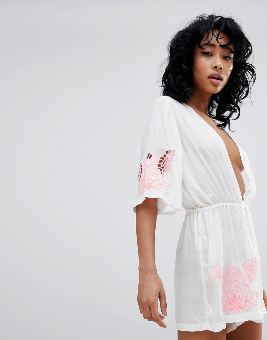Kombinezon plażowy kimono zdobiony XL 42 K19-Kombinezon-plazowy-kimono-zdobiony-XL-42