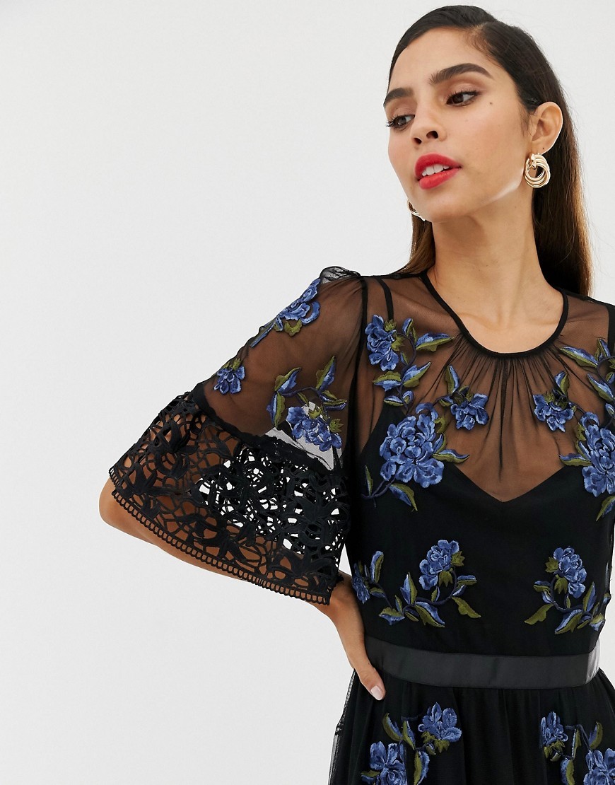 K22-French-Connection-Czarna-Dluga-Sukienka-w-kwiaty-XXL-44-2 K22-French-Connection-Czarna-Dluga-Sukienka-w-kwiaty-XXL-44
