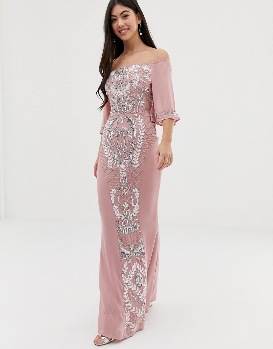 K22-Rozowa-Sukienka-maxi-zdobiona-petite-XS-34-3 K22-Rozowa-Sukienka-maxi-zdobiona-petite-XS-34
