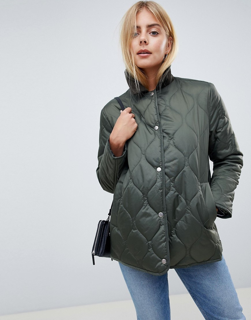 Khaki Kurtka pikowana ocieplana XL 42 Khaki-Kurtka-pikowana-ocieplana-XL-42