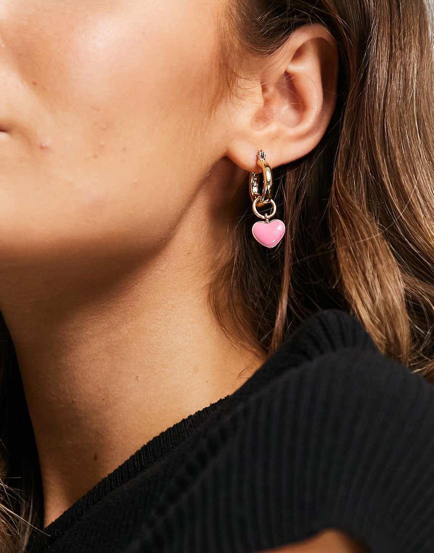 Kolczyki-kola-z-zawieszka-z-rozowym-serduszkiem-2 Kolczyki-kola-z-zawieszka-z-rozowym-serduszkiem