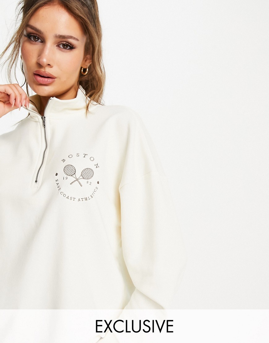 Kremowa bluza dresowa zapinana na zamek defekt XS Kremowa-bluza-dresowa-zapinana-na-zamek-defekt-XS