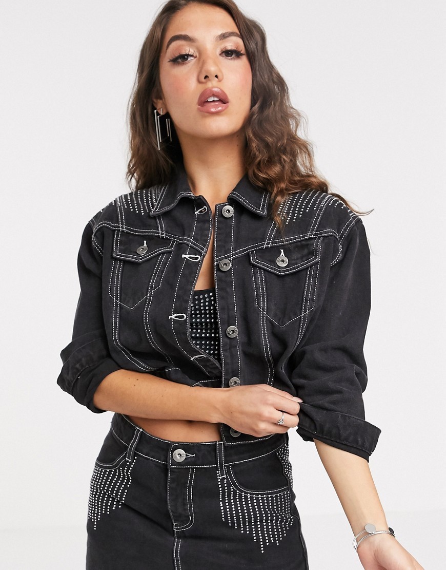 Kurtka-jeansowa-czarna-zdobiona-diamencikami-defekt-S-36-2 Kurtka-jeansowa-czarna-zdobiona-diamencikami-defekt-S-36