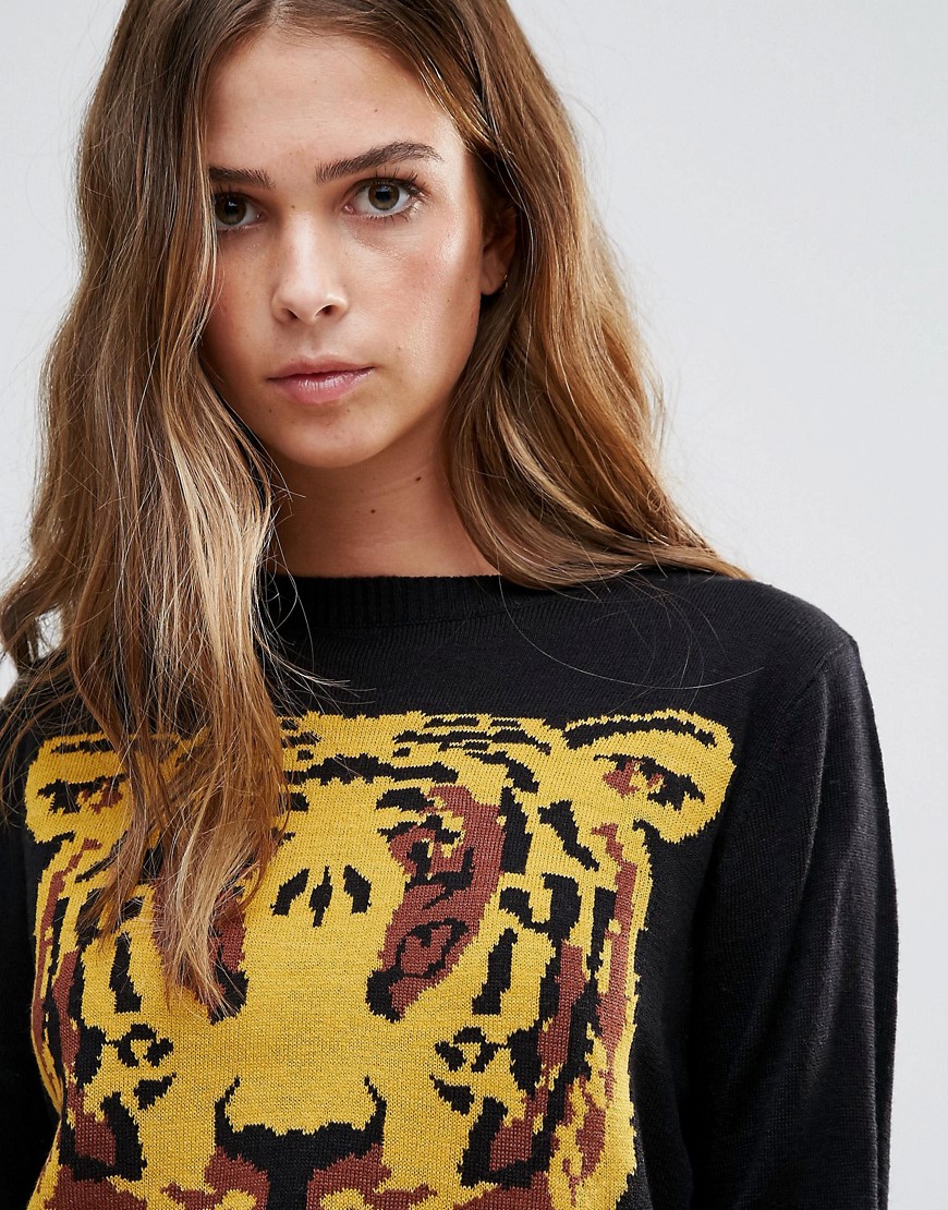 Liquorish-czarny-sweter-damski-z-tygrysem-M-L-3 Liquorish-czarny-sweter-damski-z-tygrysem-M-L