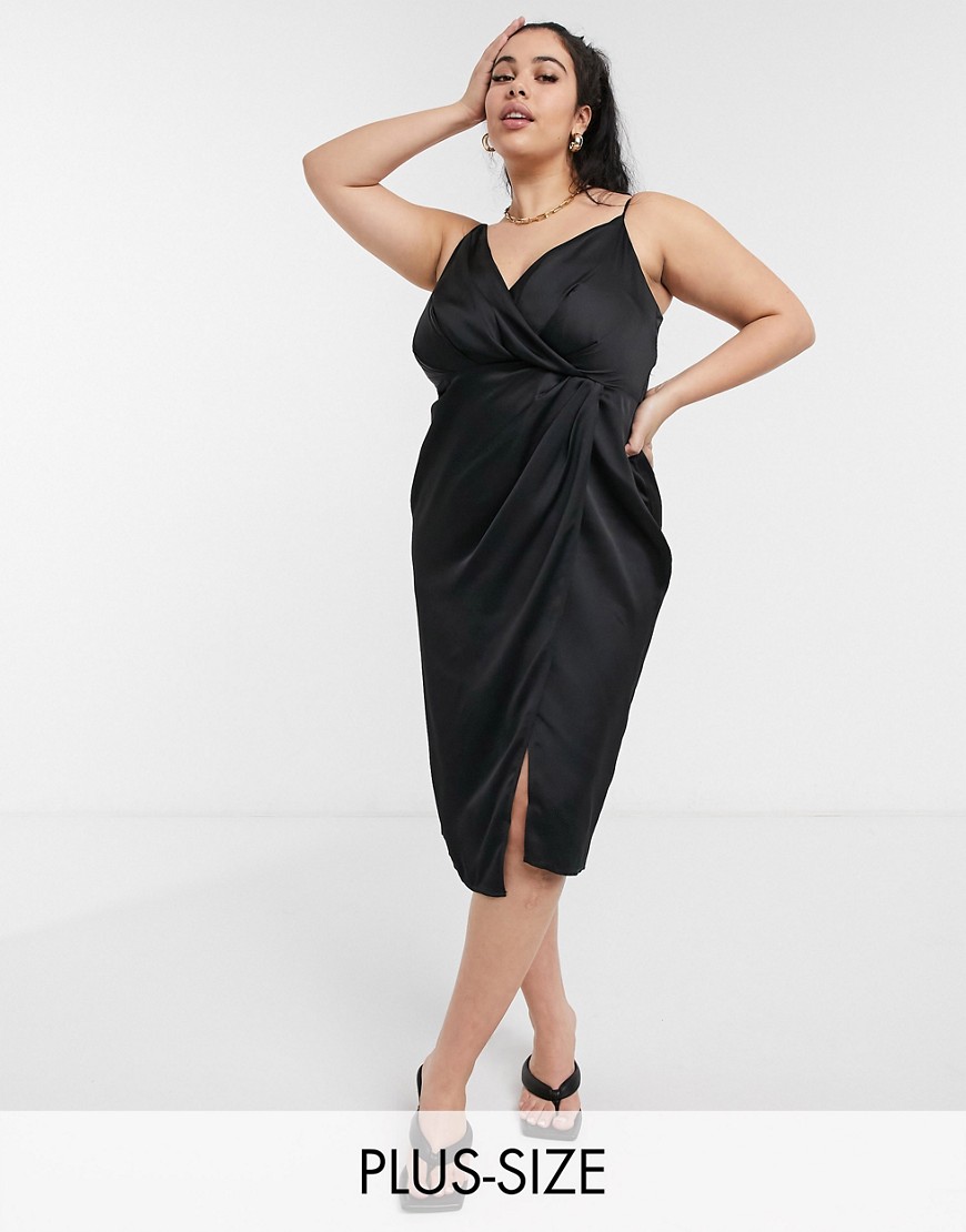 Little Mistress Plus czarna satynowa sukienka kopertowa midi plus size 48 Little-Mistress-Plus-czarna-satynowa-sukienka-kopertowa-midi-plus-size-48