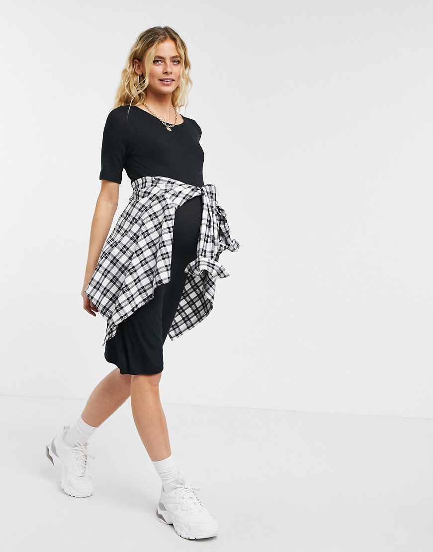 Mamalicious-Maternity-czarna-sukienka-midi-z-krotkim-rekawem-L-3 Mamalicious-Maternity-czarna-sukienka-midi-z-krotkim-rekawem-L