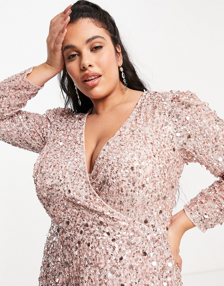 Maya-Plus-rozowa-cekinowa-kopertowa-sukienka-midi-z-dlugim-rekawem-plus-size-46-6 Maya-Plus-rozowa-cekinowa-kopertowa-sukienka-midi-z-dlugim-rekawem-plus-size-46