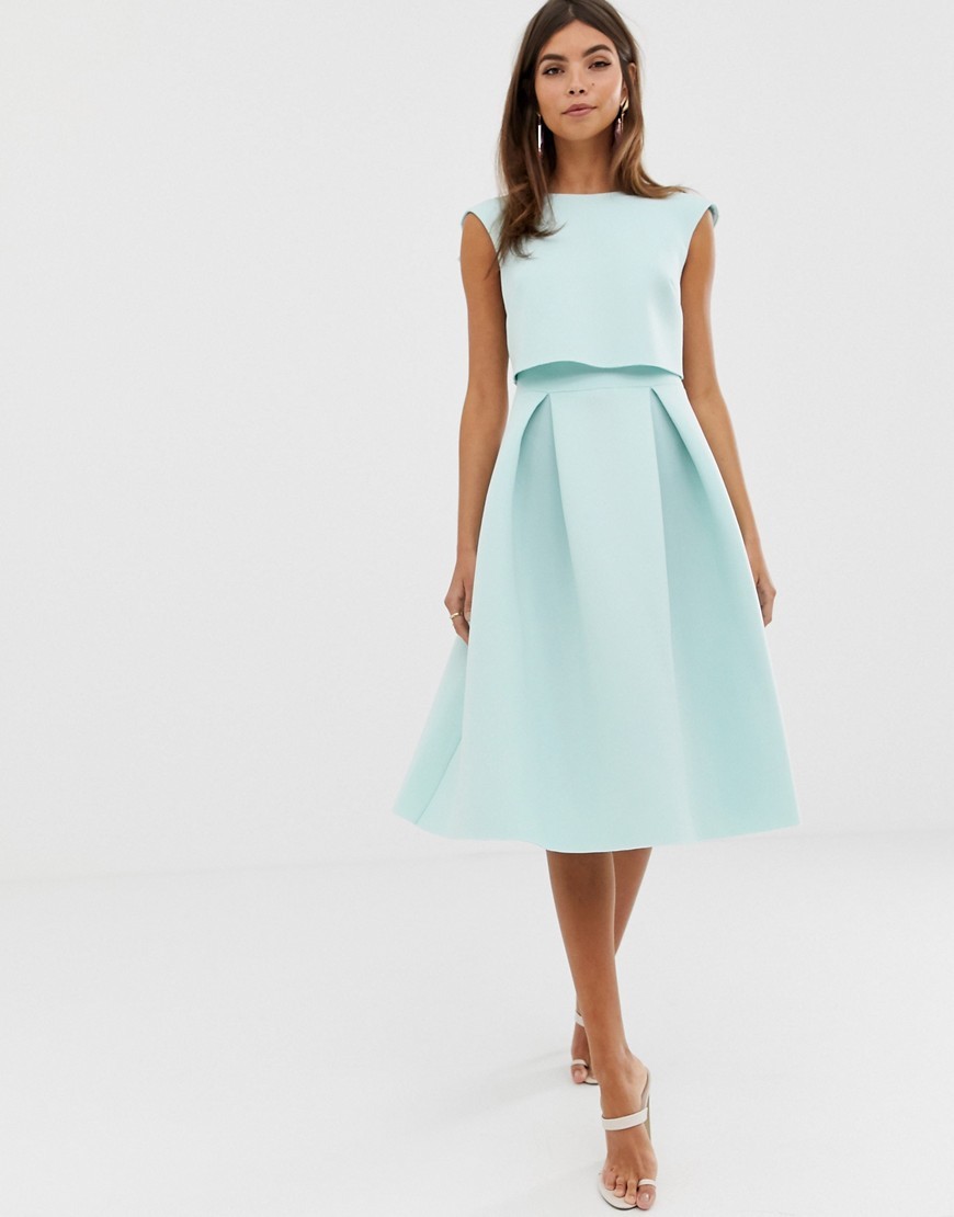 Miętowa Sukienka midi na bal studniówkę gładka 46 Mietowa-Sukienka-midi-na-bal-studniowke-gladka-46