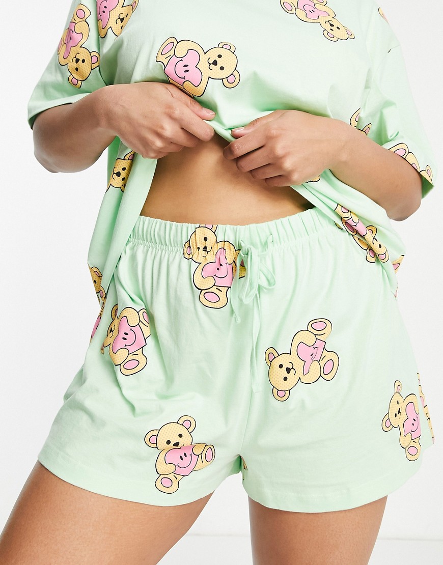 Mietowa-pizama-z-T-shirtem-oversize-i-szortami-w-misie-defekt-58-1 Mietowa-pizama-z-T-shirtem-oversize-i-szortami-w-misie-defekt-58