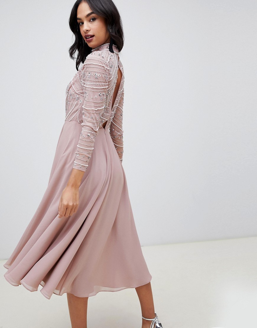 Mink-Sukienka-midi-zdobiona-w-koraliki-S-36-1 Mink-Sukienka-midi-zdobiona-w-koraliki-S-36