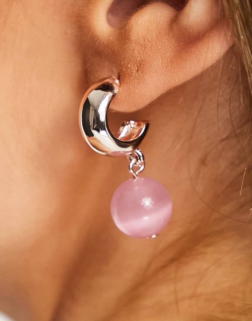 Miss-Selfridge-wiszace-kolczyki-z-rozowym-kamieniem-2 Miss-Selfridge-wiszace-kolczyki-z-rozowym-kamieniem