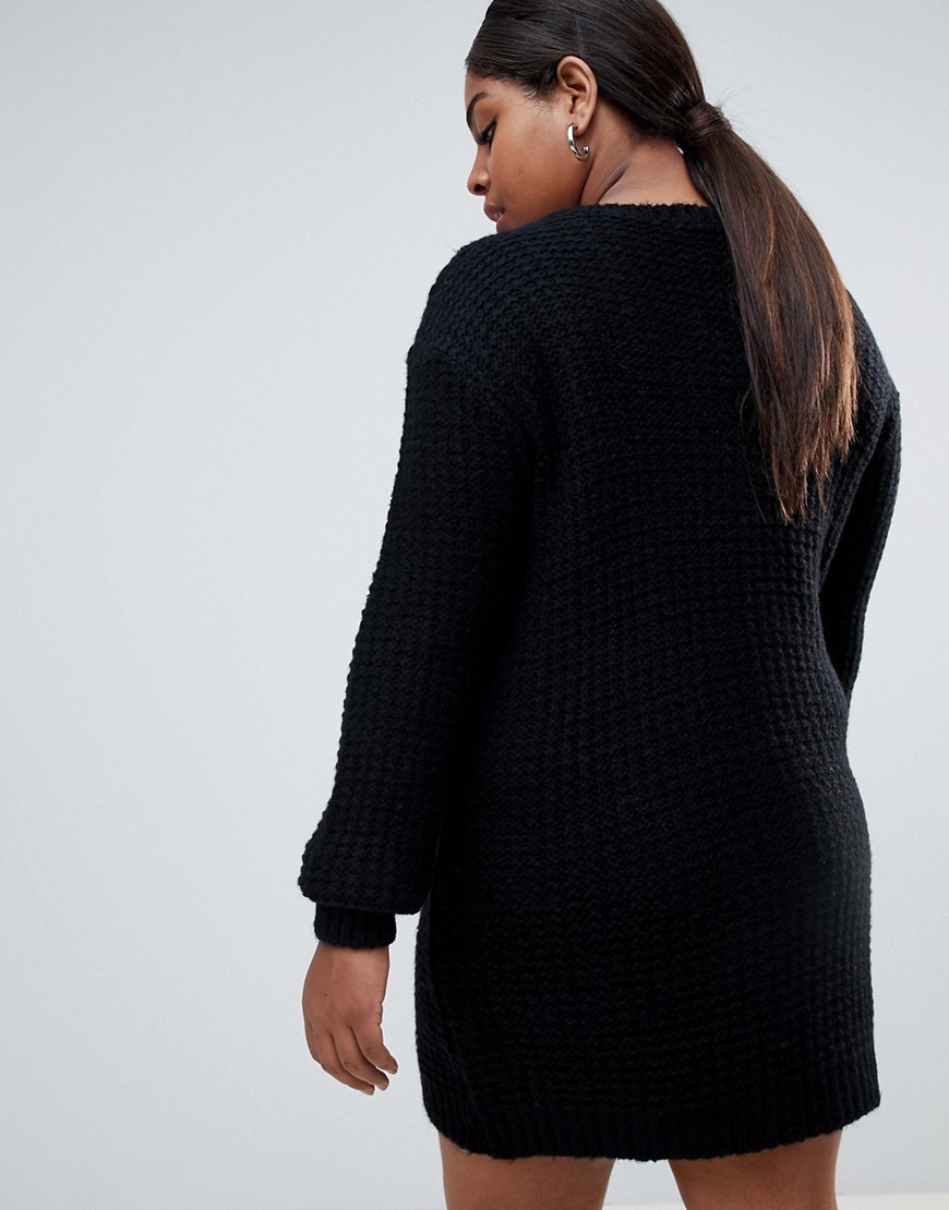 Missguided-Czarny-sweter-sukienka-plus-size-uzywana-52