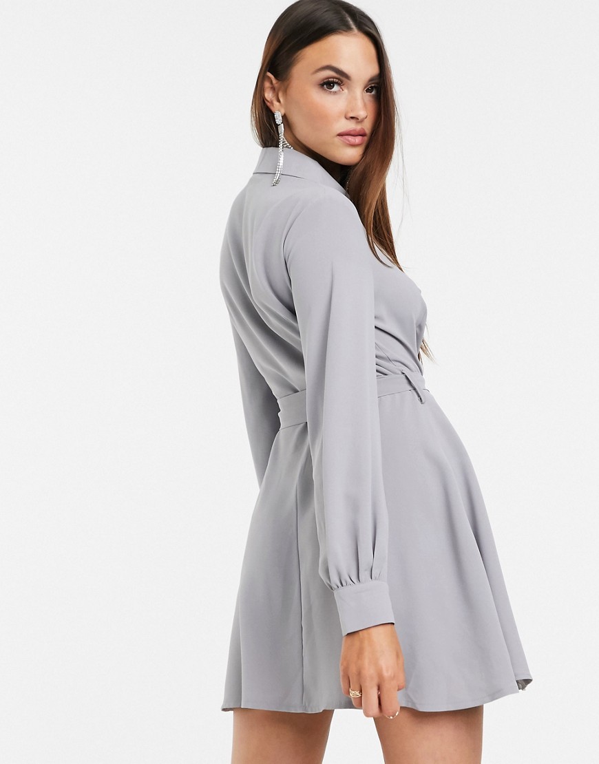 Missguided-Szara-Sukienka-elegancka-typu-blezer-L-40-1 Missguided-Szara-Sukienka-elegancka-typu-blezer-L-40