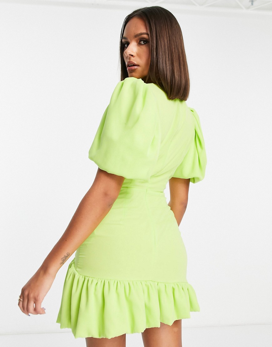 Missguided-limonkowa-kopertowa-sukienka-mini-z-bufkami-42-1 Missguided-limonkowa-kopertowa-sukienka-mini-z-bufkami-42