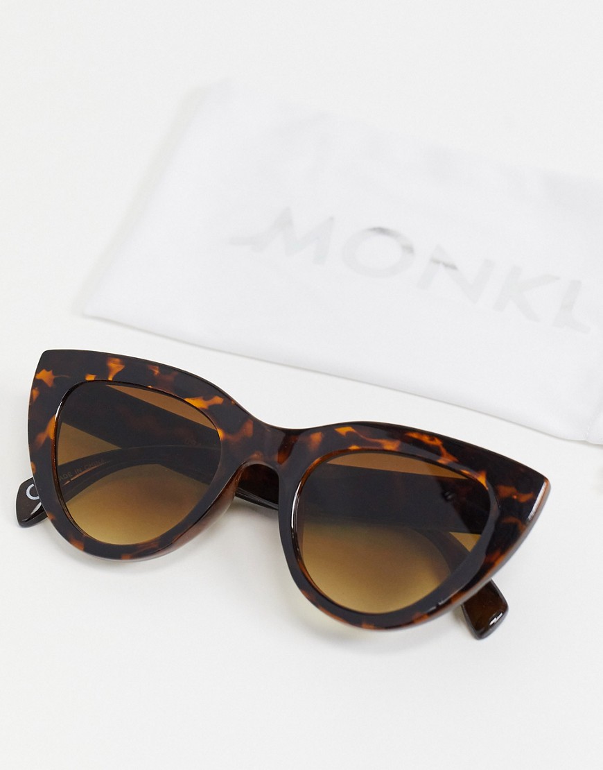 Monki-Duze-okragle-okulary-przeciwsloneczne-w-kolorze-brazowym-one-size