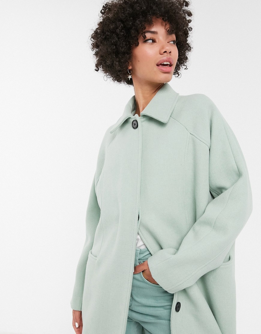 Monki-jasno-zielony-Plaszcz-midi-oversize-defekt-XS-2 Monki-jasno-zielony-Plaszcz-midi-oversize-defekt-XS