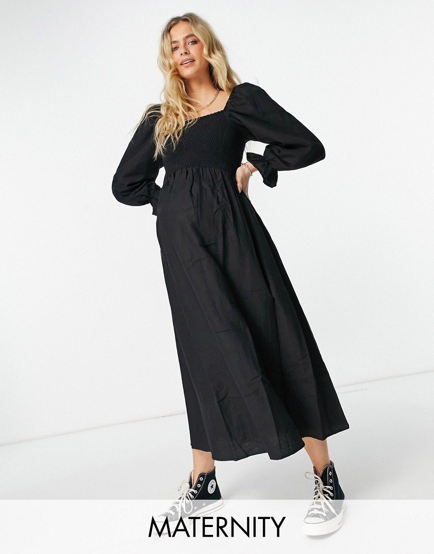 New Look Maternity czarna sukienka midi 42 New-Look-Maternity-czarna-sukienka-midi-42