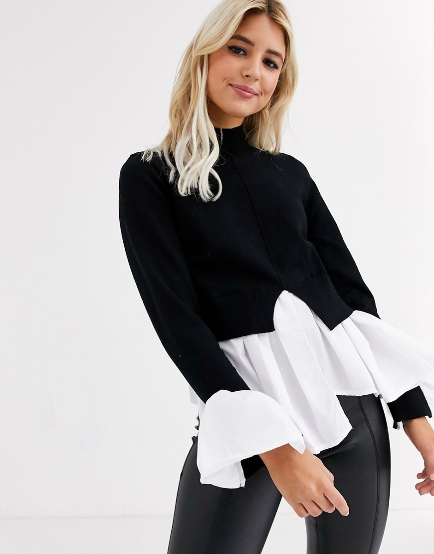 New Look czarny sweter krótki S 36 New-Look-czarny-sweter-krotki-S-36
